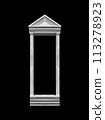 Details, elements of buildings classical architecture. Isolated on a black. Templates for art, design. 113278923