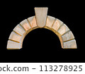 Details, elements of buildings classical architecture. Isolated on a black. Templates for art, design. 113278925