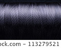 A long, black thread with a shiny surface 113279521