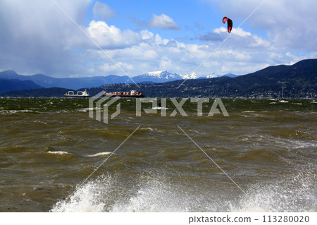 Windy weather on Kitsilano Beach, Vancouver, Canada Windy weather on Kitsilano Beach, Vancouver, Canada 113280020