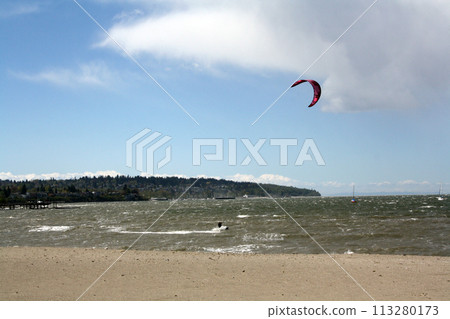 Windy weather on Kitsilano Beach, Vancouver, Canada Windy weather on Kitsilano Beach, Vancouver, Canada 113280173