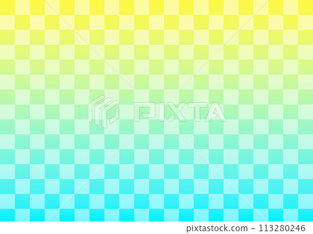 Checkered pattern and yellow and light blue dreamy background 113280246