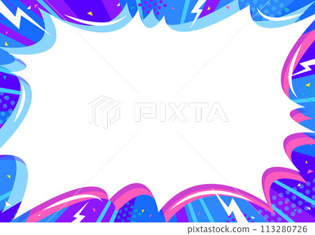 流行幾何星爆框藍色 113280726