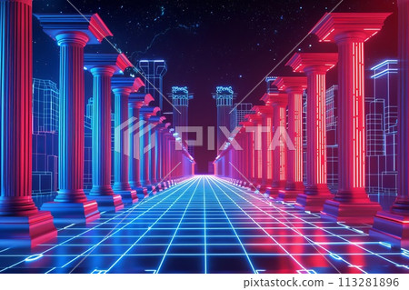 Neon digital space image 113281896