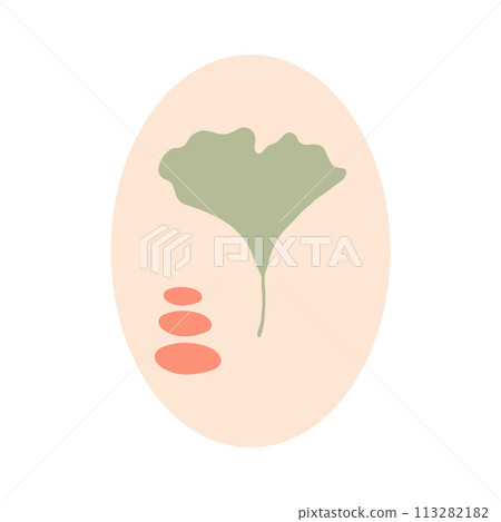 Ginkgo biloba leaf silhouette logo symbol sign. Vector illustration Ginkgo biloba leaf silhouette logo symbol sign. Vector illustration 113282182