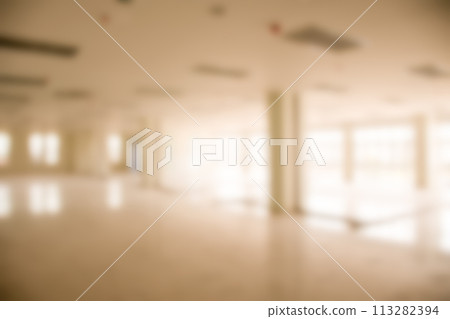 Blurred and defocus, Residential space nobody. The space inside the building is empty. Empty room space and open-air, which is under construction. Office room copy space. Daylight. Business background 113282394