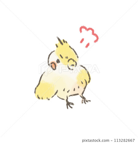 憤怒的玄鳳鸚鵡的可愛插圖 憤怒的玄鳳鸚鵡的可愛插圖 113282667