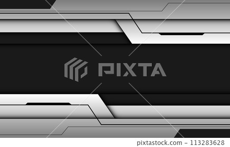Abstract silver black line shadow cyber geometric design modern technology futuristic creative blackground vector Abstract silver black line shadow cyber geometric design modern technology futuristic creative blackground vector 113283628
