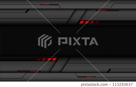 Abstract dark grey metallic circle mesh red light power black line cyber geometric design modern technology futuristic creative blackground vector Abstract dark grey metallic circle mesh red light power black line cyber geometric design modern technology futuristic creative blackground vector 113283637
