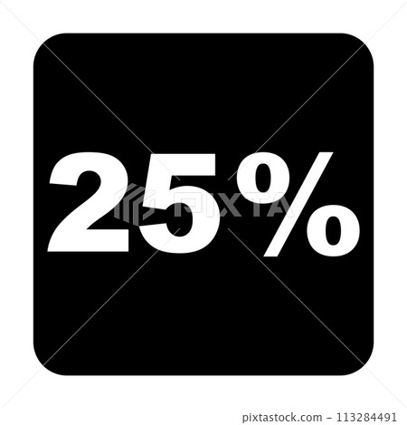 Vector icon 25% - Stock Illustration [113284491] - PIXTA