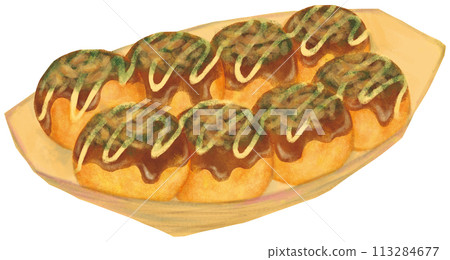 Illustration of takoyaki 113284677