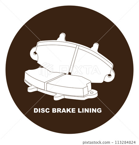 Disc brake lining icon 113284824