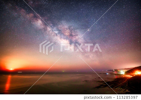 Horikiri Pass Moonrise and Milky Way Miyazaki 113285397