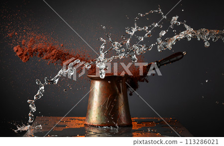 Black coffee making. 113286021