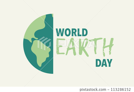 Modern card with green world earth day for concept design. Nature conservation concept.  Environmental protection. World environment day 113286152