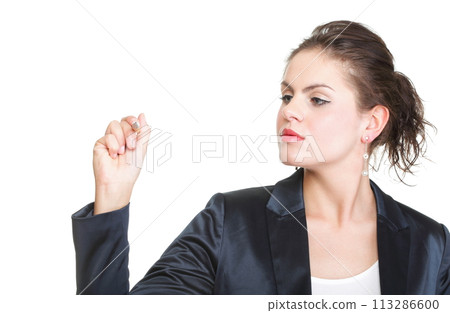 business woman draws 113286600