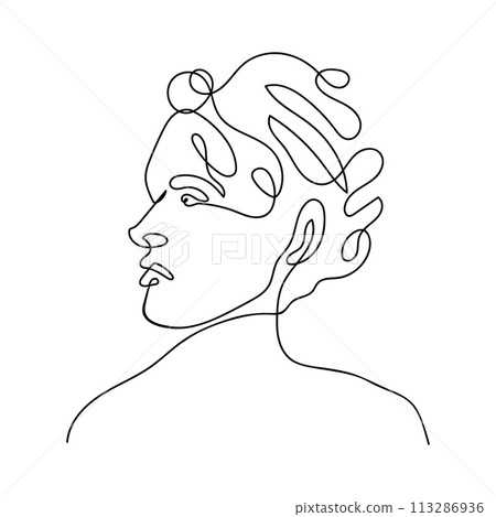 Woman face one line drawing young girl single line portrait line illustration vector artwork Woman face one line drawing young girl single line portrait line illustration vector artwork 113286936