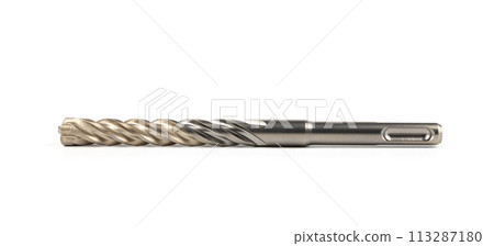 The Concrete Drill Bit is isolated on a white background. A drill bit for drill drivers. The concept of drilling in concrete. The Concrete Drill Bit is isolated on a white background. A drill bit for drill drivers. The concept of drilling in concrete. 113287180