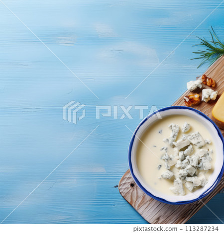 Cheese creamy blue soft mold cheese. 113287234