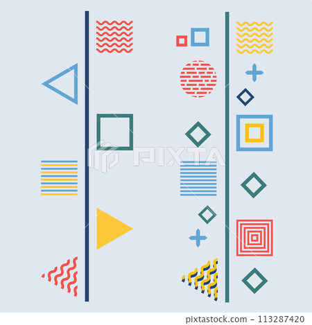 Set abstract geometric border, ornament Set abstract geometric border, ornament 113287420