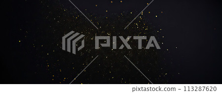 background of abstract glitter lights. gold and black. de focused. banner background of abstract glitter lights. gold and black. de focused. banner 113287620