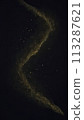 Dynamic digital wave or zigzag of gold particles with shiny star points creating an abstract background. 113287621