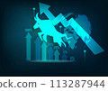 Bull market or Bull Run. Bull and graph running on rising up upward. Bitcoin crypto currency bear market crash stock trading exchange, Vector concept of business and finance. 113287944