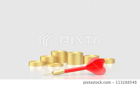 The red dart  and coins or Business concept 3d rendering. 113288548