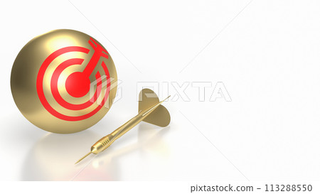 The gold dart and  target ball or Business concept 3d rendering. 113288550