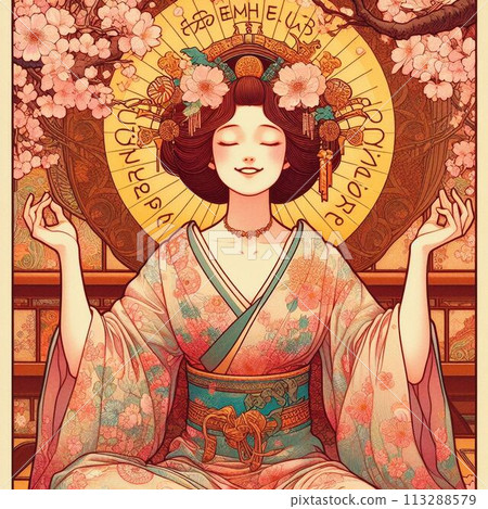 Gratitude, woman meditating Gratitude, woman meditating 113288579