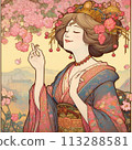 Gratitude, woman meditating 113288581