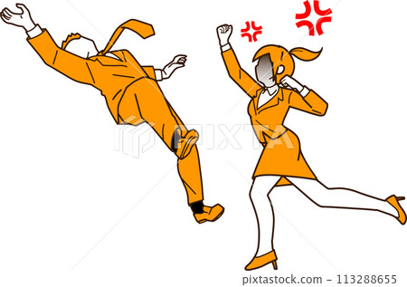 一名商人被打飛的插圖 113288655