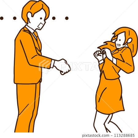 商人被拒絕握手的插圖 113288685