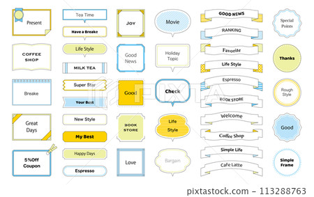 Frame, speech bubble, set, decoration, ornament, ribbon, frame, variation, material, stylish, design Frame, speech bubble, set, decoration, ornament, ribbon, frame, variation, material, stylish, design 113288763