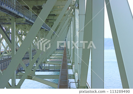 兵庫縣神戶市明石海峽大橋路下的風景 兵庫縣神戶市明石海峽大橋路下的風景 113289490