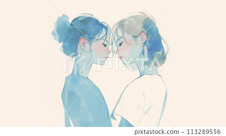 Two women looking at each other 113289556