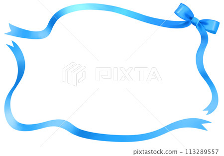 絲帶框架水彩淺藍色 絲帶框架水彩淺藍色 113289557