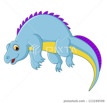Cartoon placodus on white background of illustration Cartoon placodus on white background of illustration 113289599