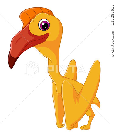 Cartoon quetzalcoatlus on white background of illustration Cartoon quetzalcoatlus on white background of illustration 113289613