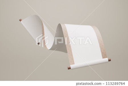 Blank Chinese ancient reel banner, 3d rendering. 113289764