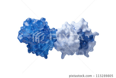 Protein structure with biological concept, 3d rendering. Protein structure with biological concept, 3d rendering. 113289805