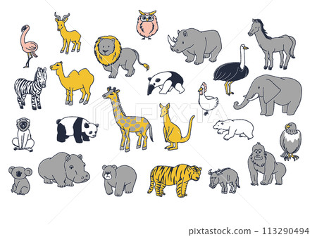 Various animal illustration set 113290494