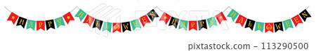 Halloween garland line illustration Halloween garland line illustration 113290500