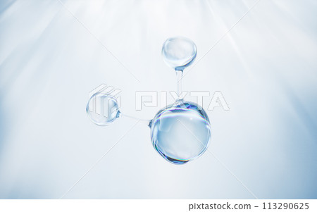 Molecule with biology and chemical concept, 3d rendering. 113290625