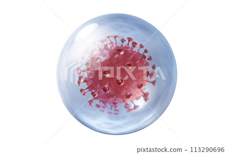 Corona virus with biology concept, 3d rendering. 113290696