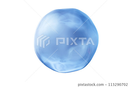 Isolated blue soft liquid bubble, 3d rendering. Isolated blue soft liquid bubble, 3d rendering. 113290702