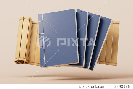 Ancient Chinese book, traditional culture, 3d rendering. Ancient Chinese book, traditional culture, 3d rendering. 113290956