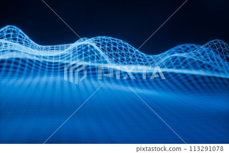 Digital space with glowing lines, 3d rendering. 113291078