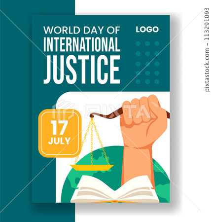 Day of Social Justice Vertical Poster Flat Cartoon Hand Drawn Templates Background Illustration 113291093