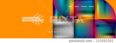 Circle triangle geometric web site page template. Vector Illustration For Wallpaper, Banner, Background, Card, Book Illustration, landing page Circle triangle geometric web site page template. Vector Illustration For Wallpaper, Banner, Background, Card, Book Illustration, landing page 113291101